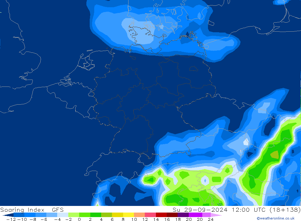 Soaring Index GFS nie. 29.09.2024 12 UTC