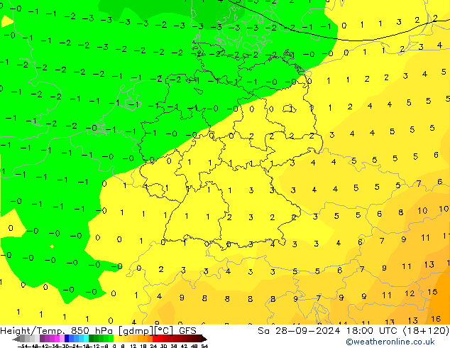 Z500/Rain (+SLP)/Z850 GFS Sa 28.09.2024 18 UTC