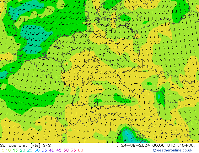 Viento 10 m GFS mar 24.09.2024 00 UTC