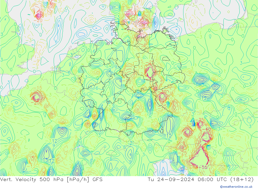 Vert. Velocity 500 гПа GFS вт 24.09.2024 06 UTC