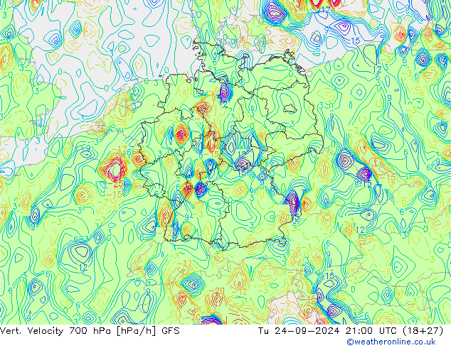 Vert. Velocity 700 hPa GFS Út 24.09.2024 21 UTC