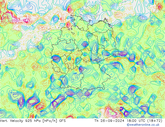 Vert. Velocity 925 hPa GFS  26.09.2024 18 UTC