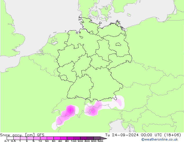 Schneemenge GFS Di 24.09.2024 00 UTC