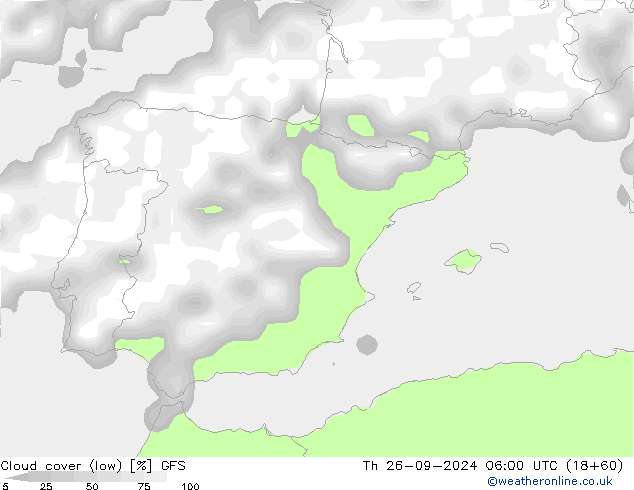 nízká oblaka GFS Čt 26.09.2024 06 UTC