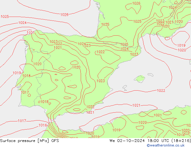 GFS: Qua 02.10.2024 18 UTC