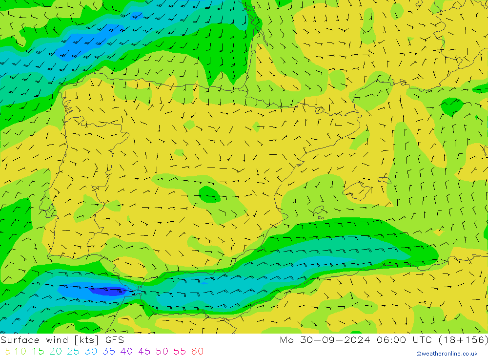 Vento 10 m GFS Seg 30.09.2024 06 UTC