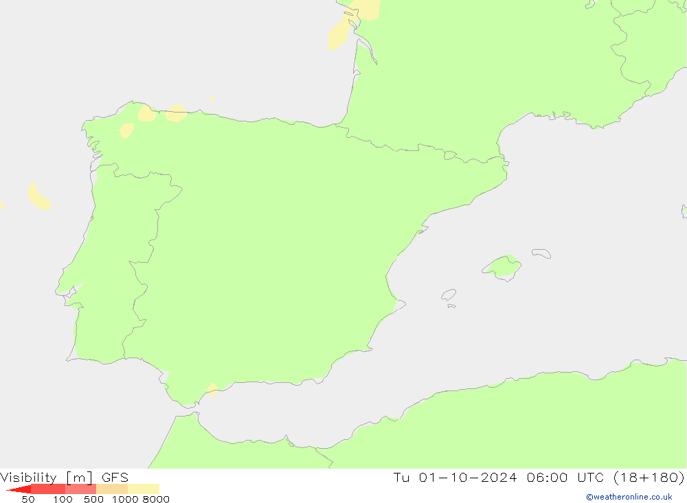 Visibilità GFS mar 01.10.2024 06 UTC