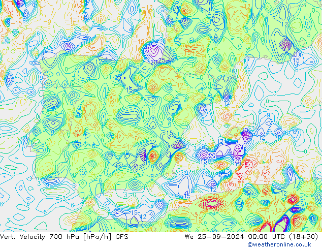 Vert. Velocity 700 hPa GFS We 25.09.2024 00 UTC