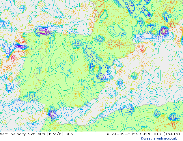 Vert. Velocity 925 hPa GFS mar 24.09.2024 09 UTC