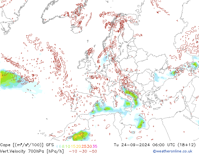 Cape GFS Tu 24.09.2024 06 UTC