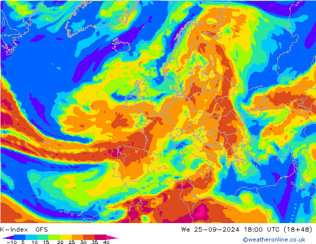 K-Index GFS We 25.09.2024 18 UTC