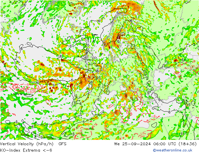 Convection-Index GFS We 25.09.2024 06 UTC