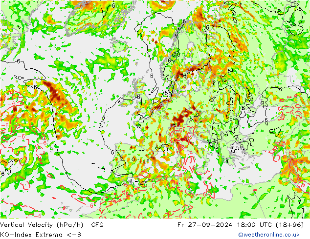 Konvektiv-Index GFS Fr 27.09.2024 18 UTC