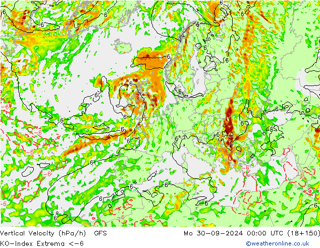 Convection-Index GFS Mo 30.09.2024 00 UTC