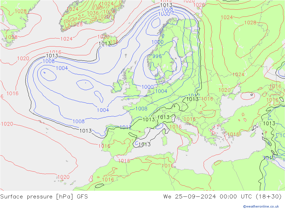 GFS: We 25.09.2024 00 UTC