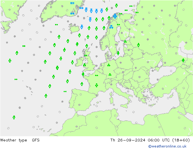 Type de précipitation GFS jeu 26.09.2024 06 UTC