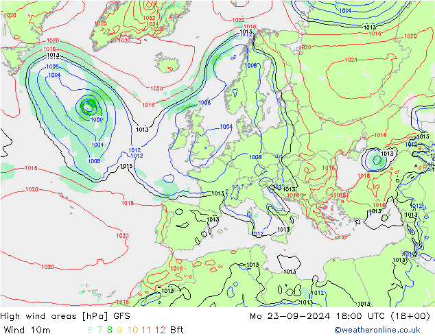 High wind areas GFS September 2024