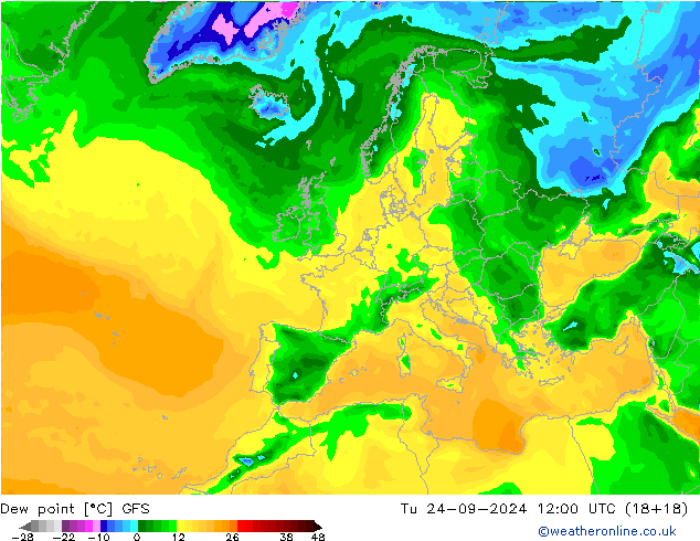 punkt rosy GFS wto. 24.09.2024 12 UTC