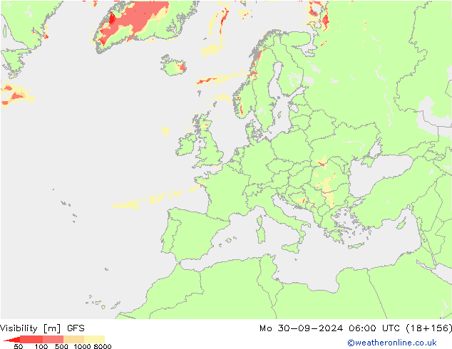 Visibility GFS Mo 30.09.2024 06 UTC