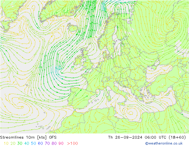 Rüzgar 10m GFS Per 26.09.2024 06 UTC