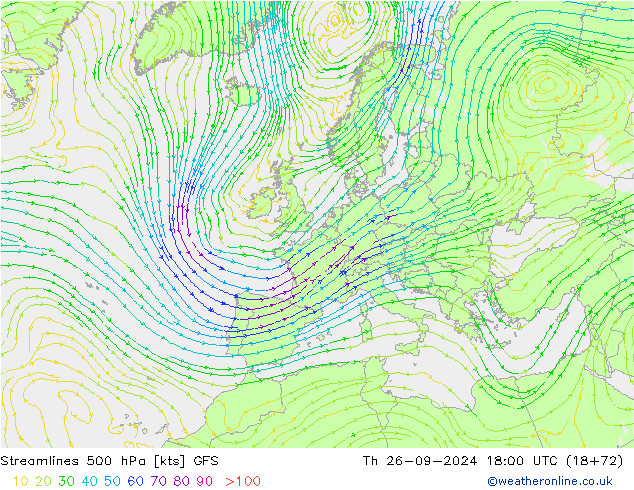  500 hPa GFS  26.09.2024 18 UTC