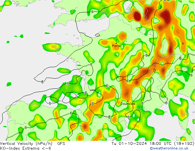 Convection-Index GFS  01.10.2024 18 UTC