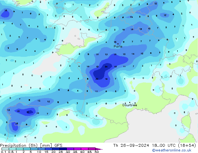 Z500/Rain (+SLP)/Z850 GFS jeu 26.09.2024 00 UTC