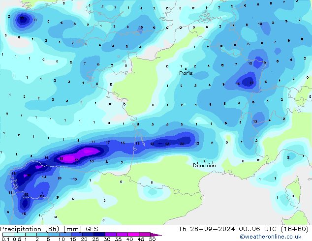 Z500/Regen(+SLP)/Z850 GFS do 26.09.2024 06 UTC