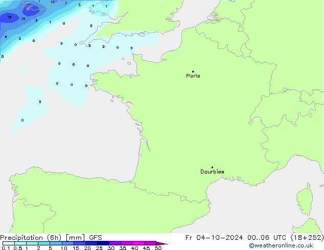 Z500/Rain (+SLP)/Z850 GFS Fr 04.10.2024 06 UTC