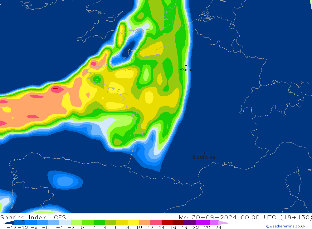 Soaring Index GFS lun 30.09.2024 00 UTC