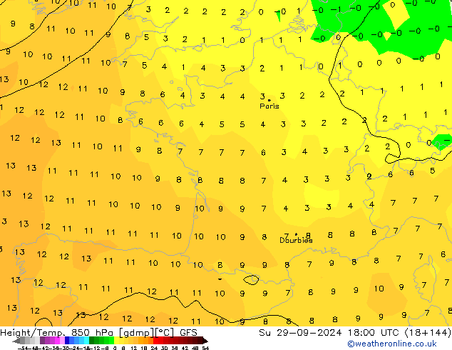 Z500/Rain (+SLP)/Z850 GFS nie. 29.09.2024 18 UTC