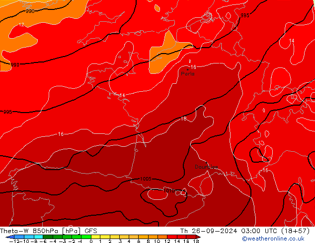 Theta-W 850hPa GFS Qui 26.09.2024 03 UTC