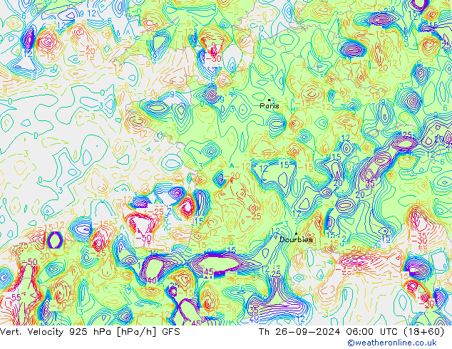 Vert. Velocity 925 hPa GFS jue 26.09.2024 06 UTC