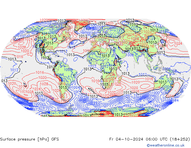 Bodendruck GFS Fr 04.10.2024 06 UTC