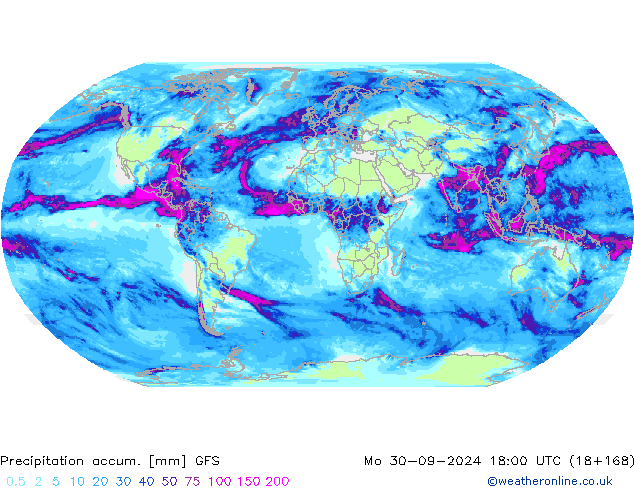 Precipitation accum. GFS  30.09.2024 18 UTC