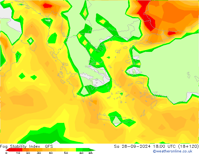 Fog Stability Index GFS sáb 28.09.2024 18 UTC