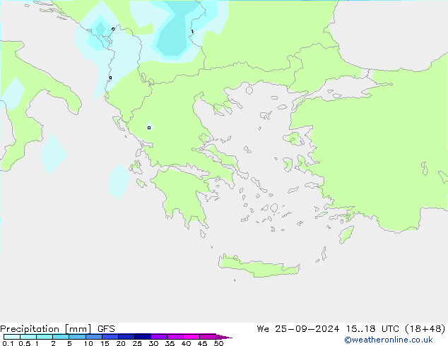 Neerslag GFS wo 25.09.2024 18 UTC