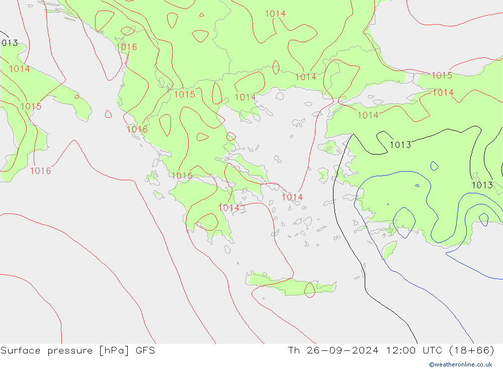 ciśnienie GFS czw. 26.09.2024 12 UTC