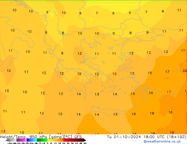 Z500/Rain (+SLP)/Z850 GFS Tu 01.10.2024 18 UTC