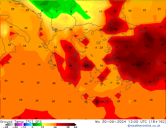 Ground Temp GFS Mo 30.09.2024 12 UTC