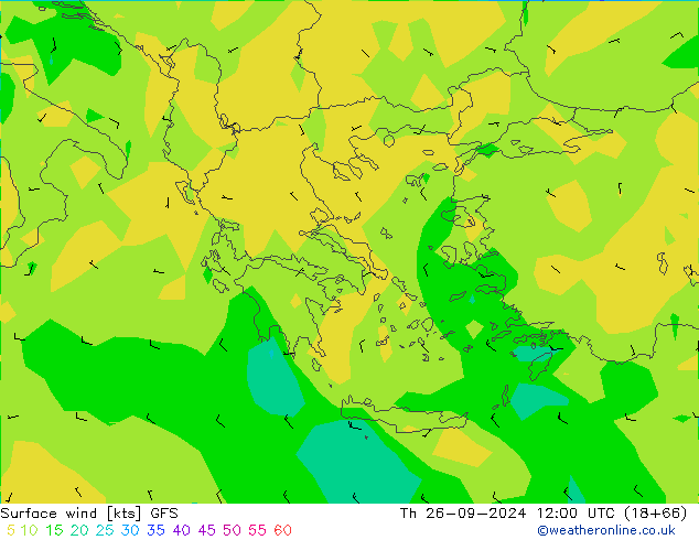 Wind 10 m GFS september 2024