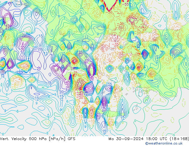 Vert. Velocity 500 hPa GFS Mo 30.09.2024 18 UTC