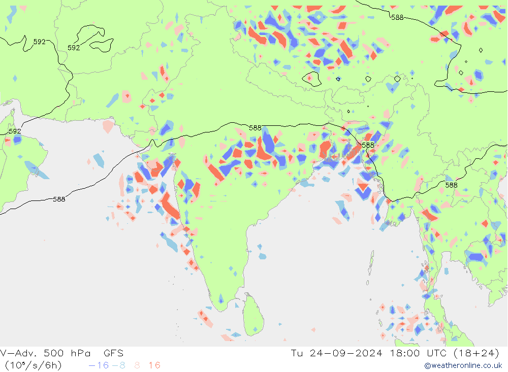V-Adv. 500 hPa GFS di 24.09.2024 18 UTC