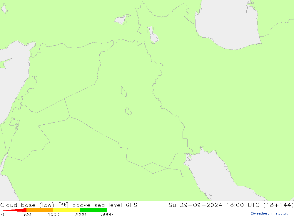 Cloud base (low) GFS dom 29.09.2024 18 UTC