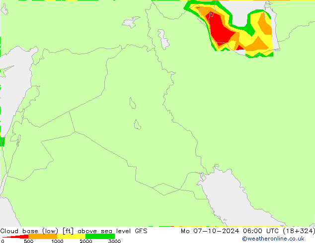 Cloud base (low) GFS Po 07.10.2024 06 UTC