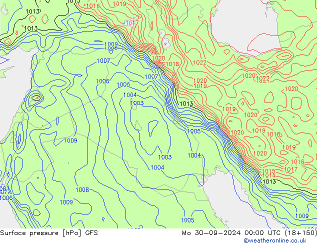 GFS: Pzt 30.09.2024 00 UTC