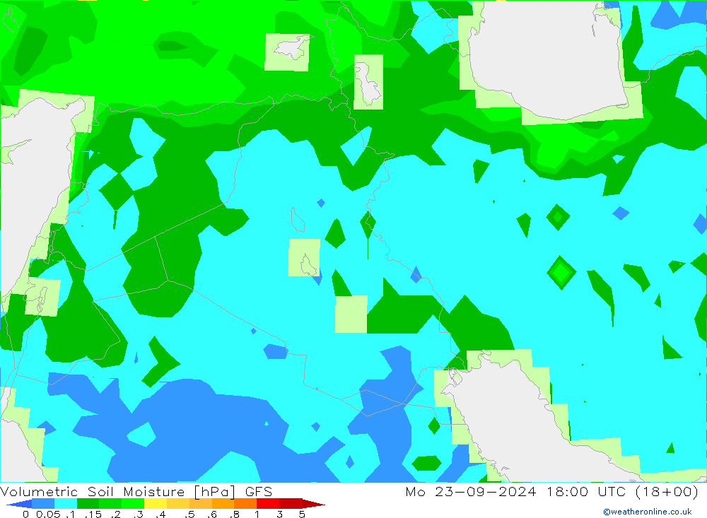 Volumetric Soil Moisture GFS Po 23.09.2024 18 UTC