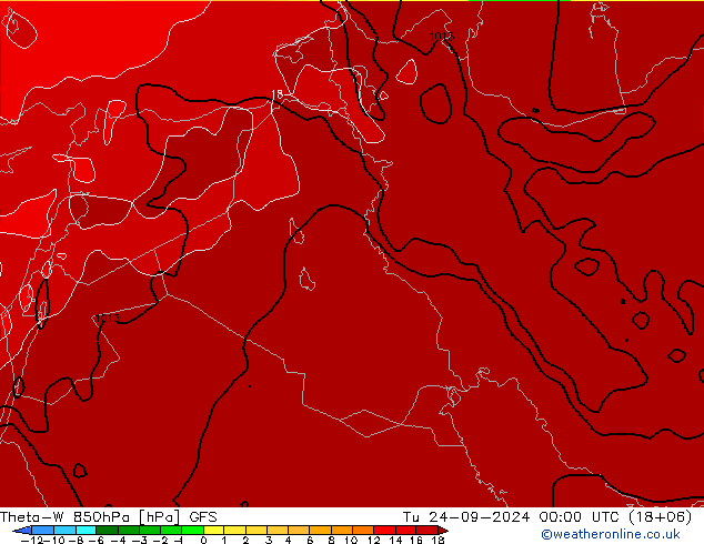 Theta-W 850hPa GFS mar 24.09.2024 00 UTC