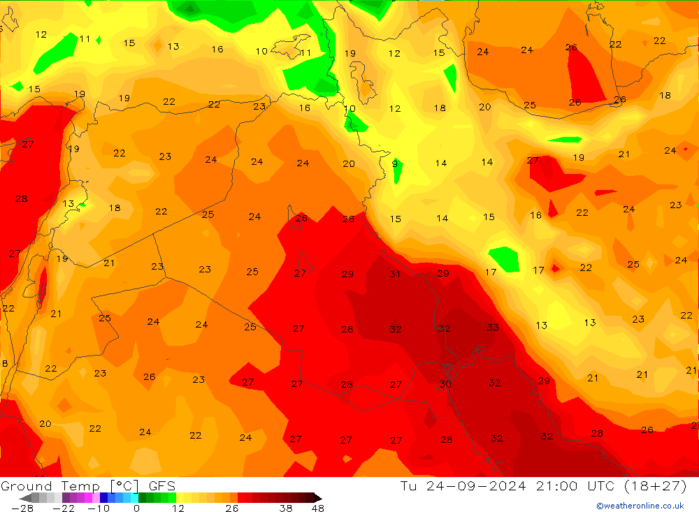 Temp GFS mar 24.09.2024 21 UTC