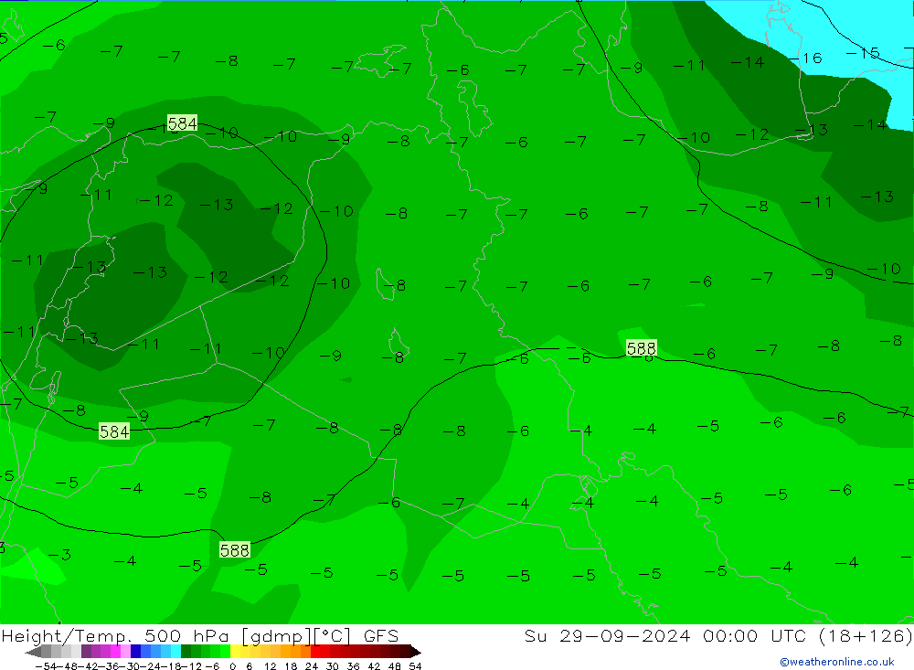 Height/Temp. 500 hPa GFS Dom 29.09.2024 00 UTC